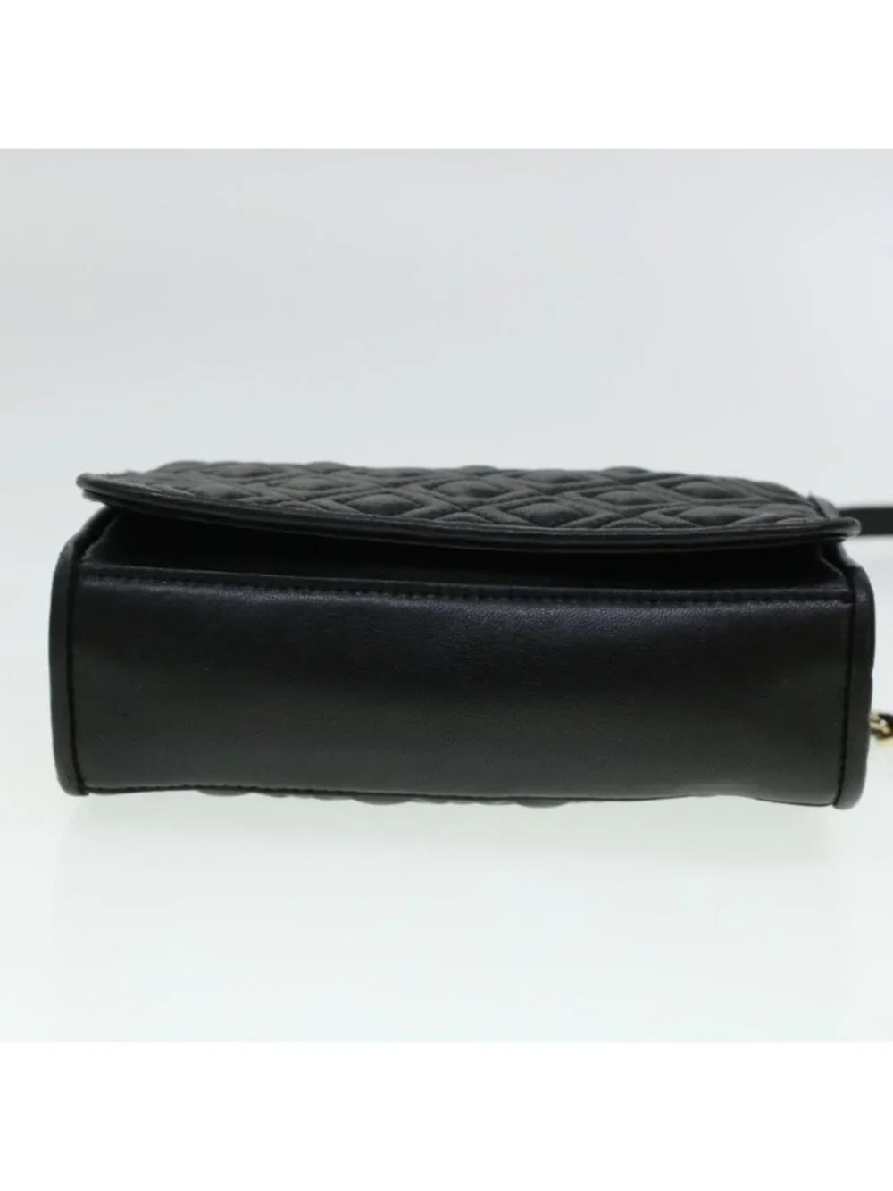 Authentic TORY BURCH Chain Shoulder Bag Leather Black